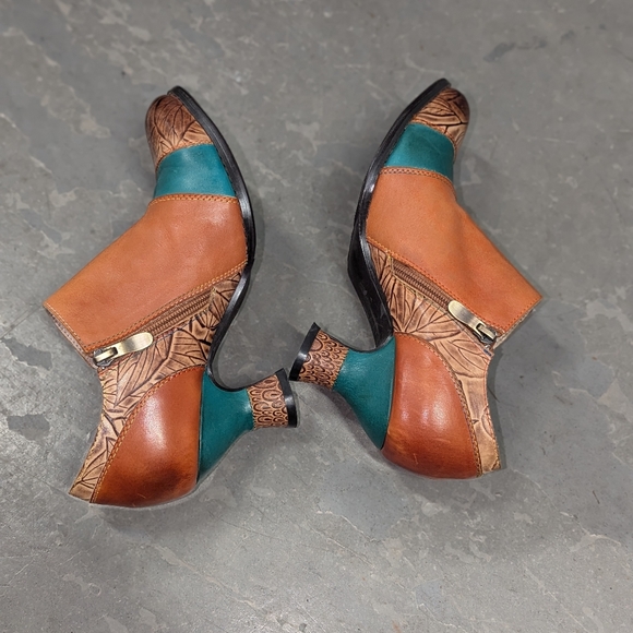 Handpainted Leather boho Oxford Pumps Size 39 L'Artiste by Spring Step Ophitia - Picture 4 of 14